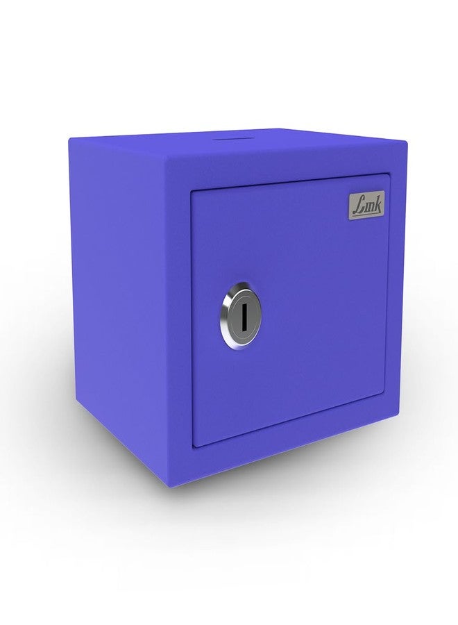 Link Smart 2 Litres Gullak Safe Locker for Home & Office| 3-Year Warranty| Mechanical Key, CRCA Material, Laser Cut Design| Vibrant Saaving Bank| Weight : 0.9 Kg| Ocean Blue - Image 1